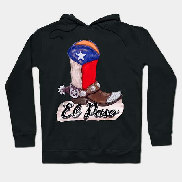 El Paso Texas Cowboy Boot Hoodie by TravelTime